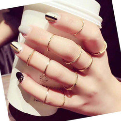 Finger Rings Korean Version Joint Ring Set Tide Combination Tail Rings Female Fashion Jewelry Geometric Fashion Vintage Gifts