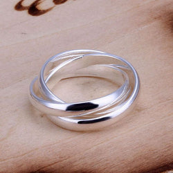 free shipping 925 jewelry silver plated ring,high quality , Nickle free,antiallergic triple circle ring tmyq kwdd