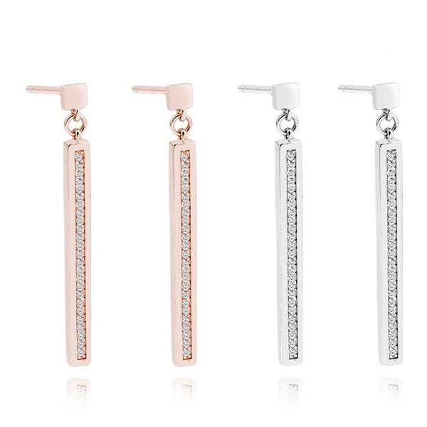 Fashion New Elegant Full Rhinestone Dangle Earnings Long Tassel Crystal Earring for Women Girl Wedding Party Jewelry Gift